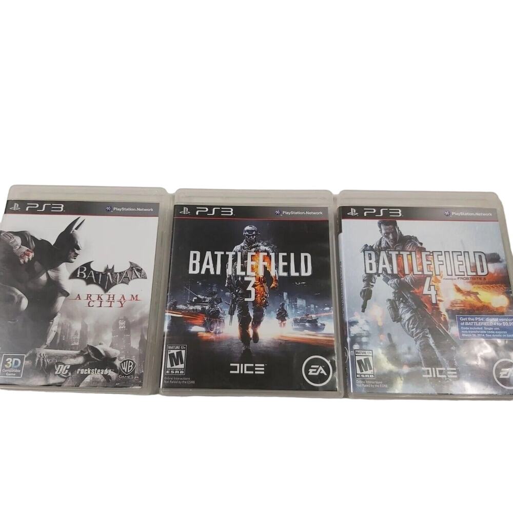 Lot of PS3 Games Batman Arkham City, Battlefield 3 & 4 - PlayStation 3